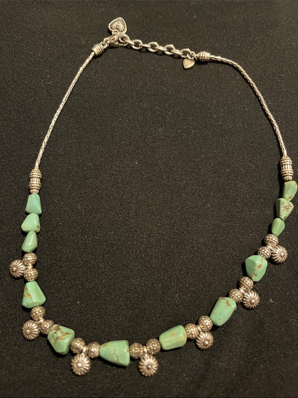 Brighton Turquoise Stone and Silver Bead Women's Necklace